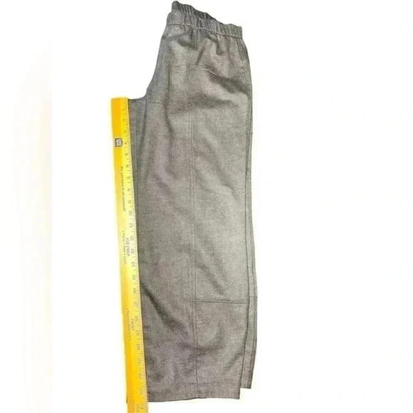 Eileen Fisher Women tapered Ankle Pant Wool Smoke Crepe F16SFT Elastic Waist - Picture 7 of 11